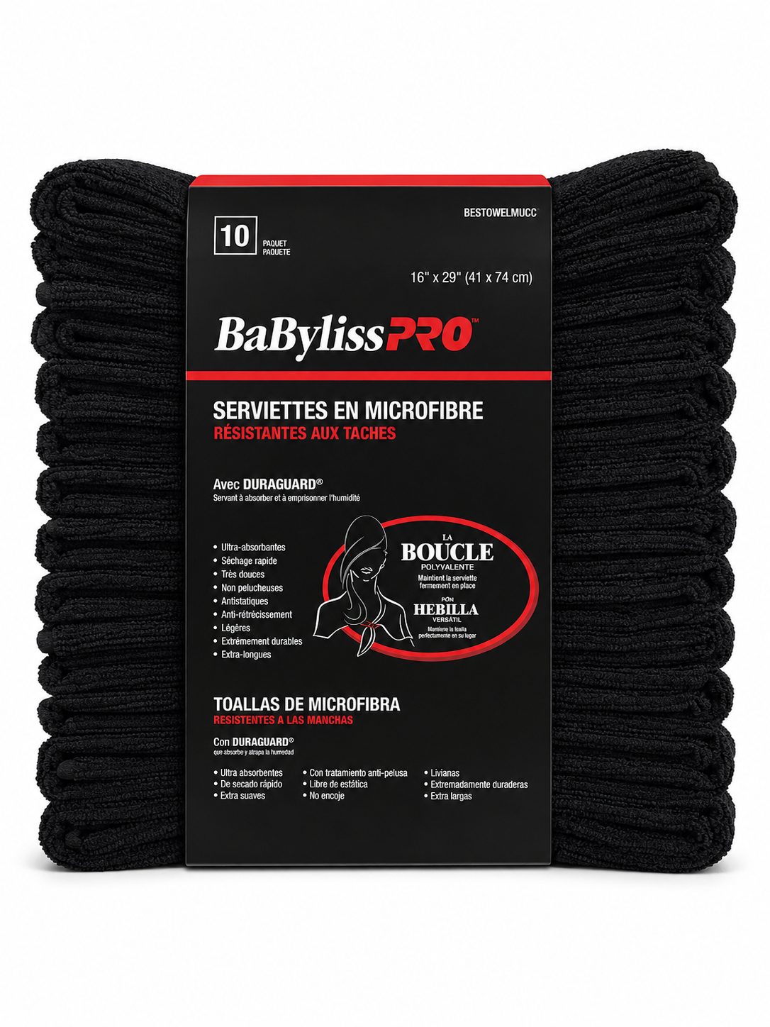 Toallas Negras BaBylissPRO 16X29